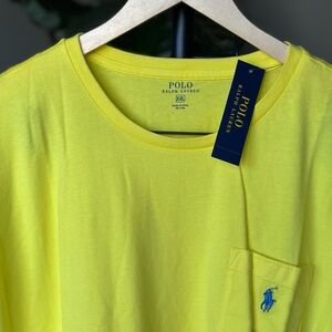 XXL Polo Ralph Lauren Bright Yellow Blue Men’s Short Sleeve T-Shirt w/ Pocket